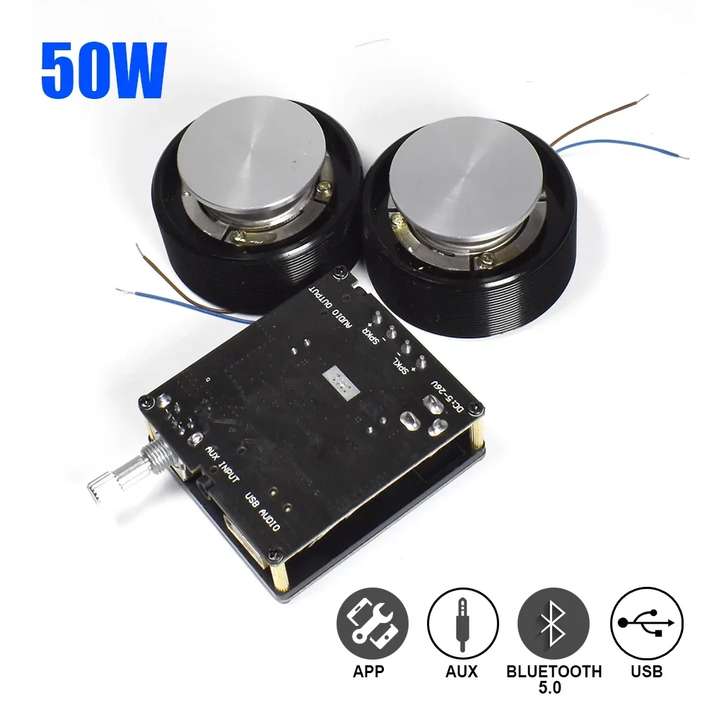 Home Cinema Wireless - 1 ชุด 50W 2.0 HIFI การสั่นสะเทือนลําโพงสเตอริโอแบบพกพาลําโพงบลูทูธ